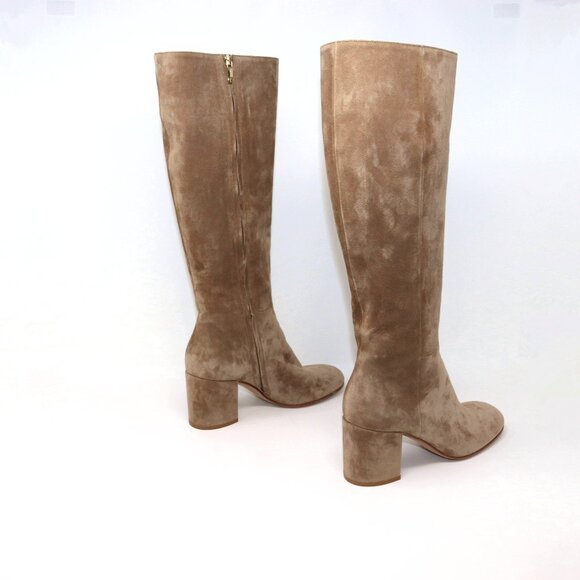 Gianvito Rossi 38.5 Joelle Suede Knee High Tall High Heel Boot 70mm Camel - Picture 6 of 16